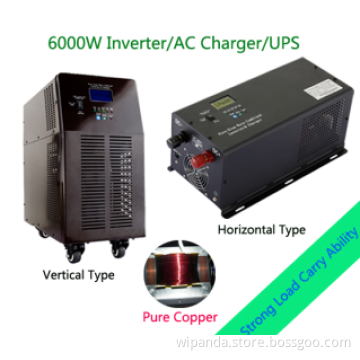 DC 24V 48V AC 220V 50Hz Pure Sine Wave 6000w Inverter With Battery Charge And UPS